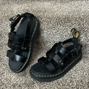 Dr. Marten Women’s Terry Leather Sandals -  Size 8, EU 39, Barely Worn